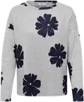 LIGHT GREY MEL. W. NAVY FLOWER
