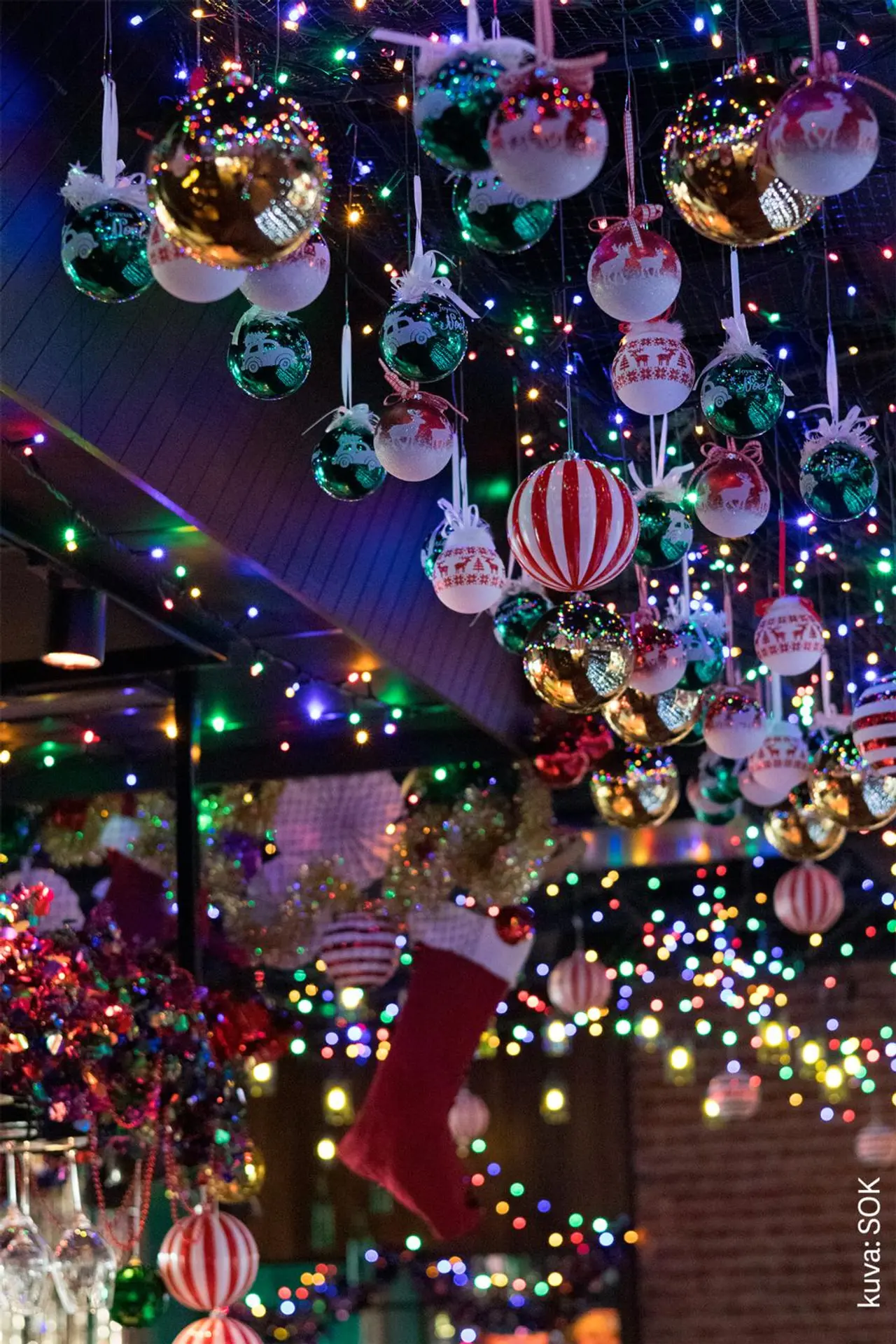 Erilaisia joulupalloja