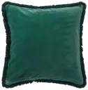 Lexington Velvet tyynynpäällinen hapsureunalla 50x50cm vihreä