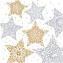 DUNI lautasliina Snow Stars White 33x33cm 3-krs 20kpl