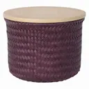 Handed By korkea pyöreä rasia bambukannella luumu s 16 x 21 cm