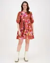 Kaiko Lilies Tiered Mini Dress kuosimekko
