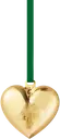 Georg Jensen Christmas collectibles 2023 sydän, 5,4cm x 5cm, 18kt kullattu messinki