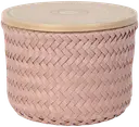 Handed By korkea pyöreä kierrätysmuovinen rasia bambukannella roosa xs 13 x 17 cm