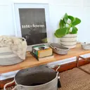 Mia Mélange Puuvillakori 20x17cm raita valkomusta