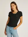 Tommy Jeans Tjw slim button rib c-neck ss t-paita