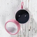 Cailap Hopeakorvakorut tähti liilanvärisellä kivellä