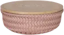 Handed By pyöreä kierrätysmuovinen rasia bambukannella roosa s 8 x 21 cm