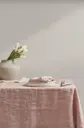 Anno Helmi pellavapöytäliina 140x250cm utuinen roosa