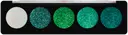 Profusion Cosmetics viiden sävyn glitterpaletti Emerald Gems 4,5 g