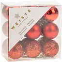 Weiste Joulupallo 3cm 18kpl/paketti punainen kirkas,matta&kimalle