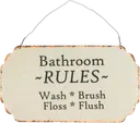 Weiste Peltitaulu Bathroom rules 23X22cm valkoinen