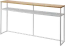 Yamazaki Tower konsolipöytä 126x65cm valkoinen hyllyllä