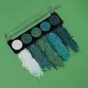 Profusion Cosmetics viiden sävyn glitterpaletti Emerald Gems 4,5 g