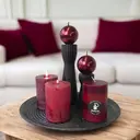 Puttipaja Läpivärjätty raitakynttilä viini-punainen 7x10cm