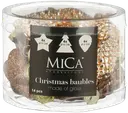 Mica decorations Lasinen riippukoriste14 kpl /rasia kupari