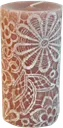 Finnmari Pitsikukka kynttilä 7x7x14 cm ruskea
