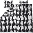 Finlayson parivuoteen pussilakanasetti Pampula musta/valkoinen 240x210+2x50+60cm