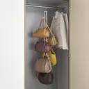 Yamazaki käsilaukkuteline koukuilla valkoinen S