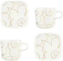 Marimekko Oiva / Piirto Unikko astiasetti kahvikuppi ja lautanen 2+2kpl