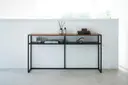 Yamazaki Tower konsolipöytä 126x65cm musta hyllyllä