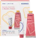 KORRES Winter Essentials käsivoide 50ml + huulivoide 4,5g lahjapakkaus
