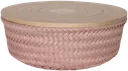 Handed By pyöreä kierrätysmuovinen rasia bambukannella roosa m 11 x 26 cm