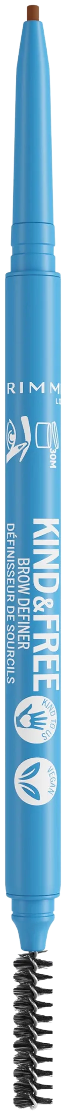 Rimmel Kind & Free Dual Ended Brow Definer 0,09 g 002 Taupe, kulmakynä - Taupe - 2