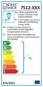 Konstsmide seinävalaisin Modena ylös/alas musta - 2