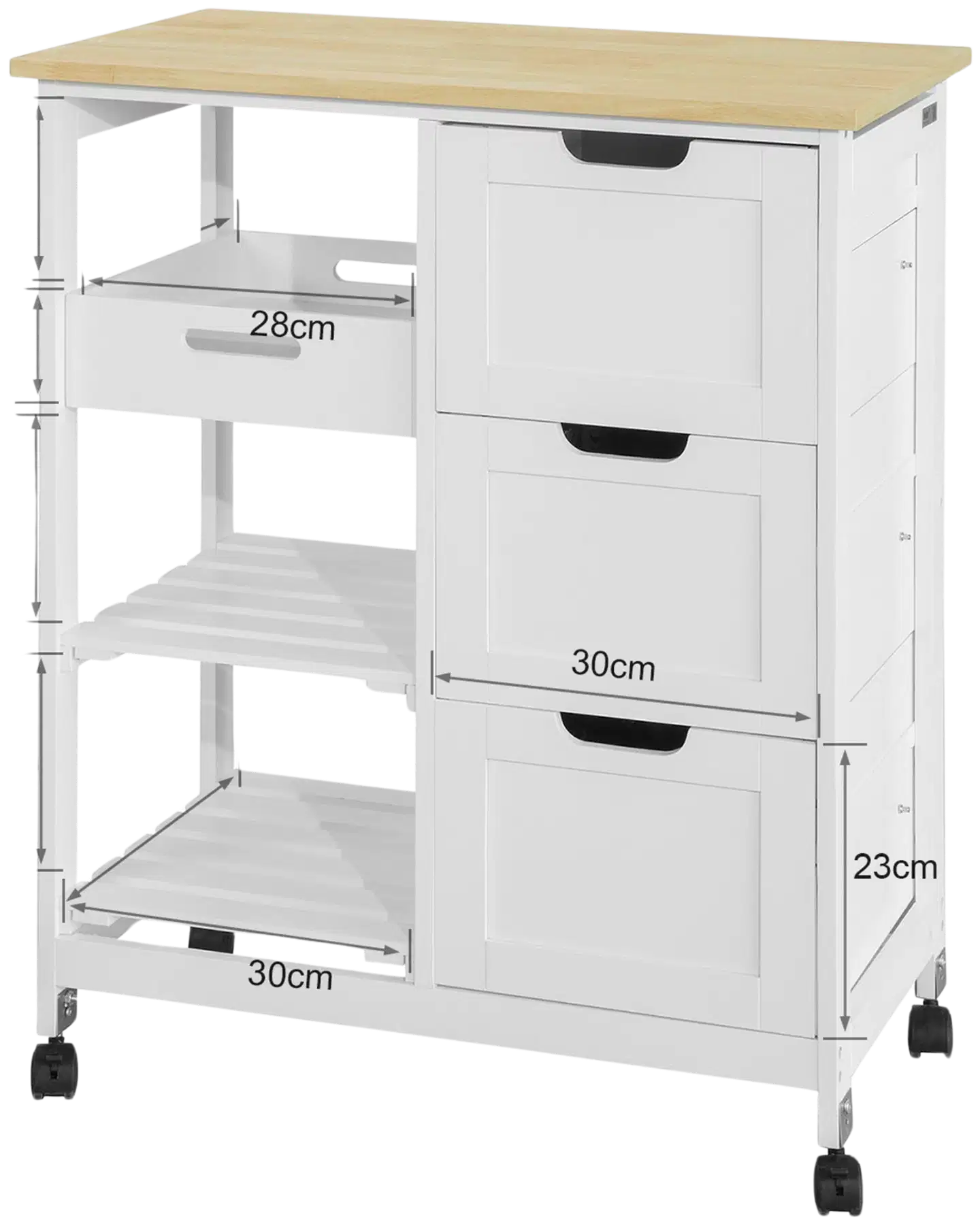 SoBuy keittiösaareke valkoinen FKW79-W - 3