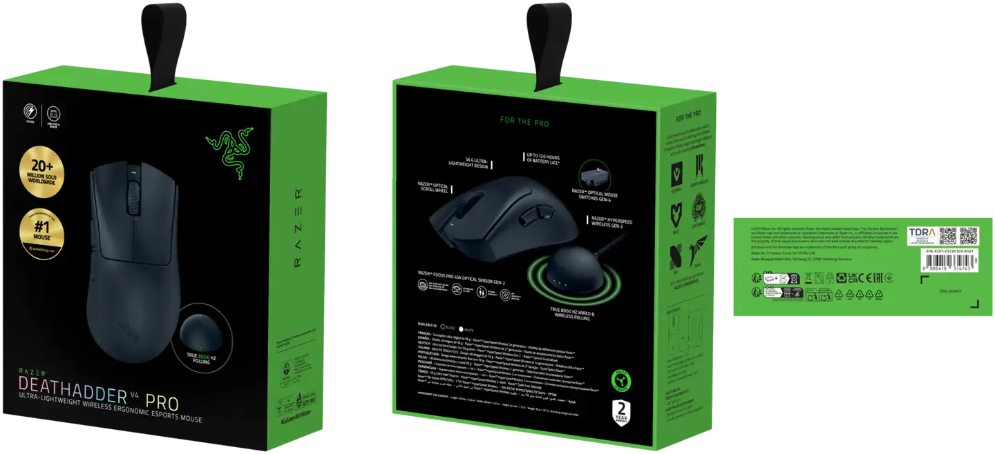 Razer pelihiiri Deathadder V4 Pro musta - 8