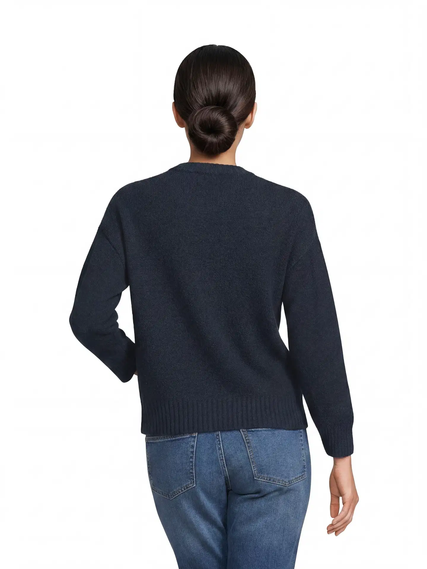House naisten neule Fluffy-O - Dark blue - 3