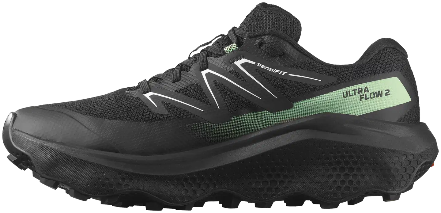 Ultra flow 2  GTX, vedenpitävä juoksukenkä - Black/Black/Patina Green - 2