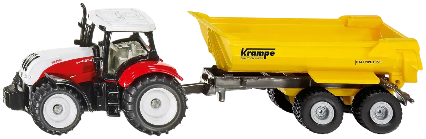 Siku Steyr ja Krampe Kippiperävaunu