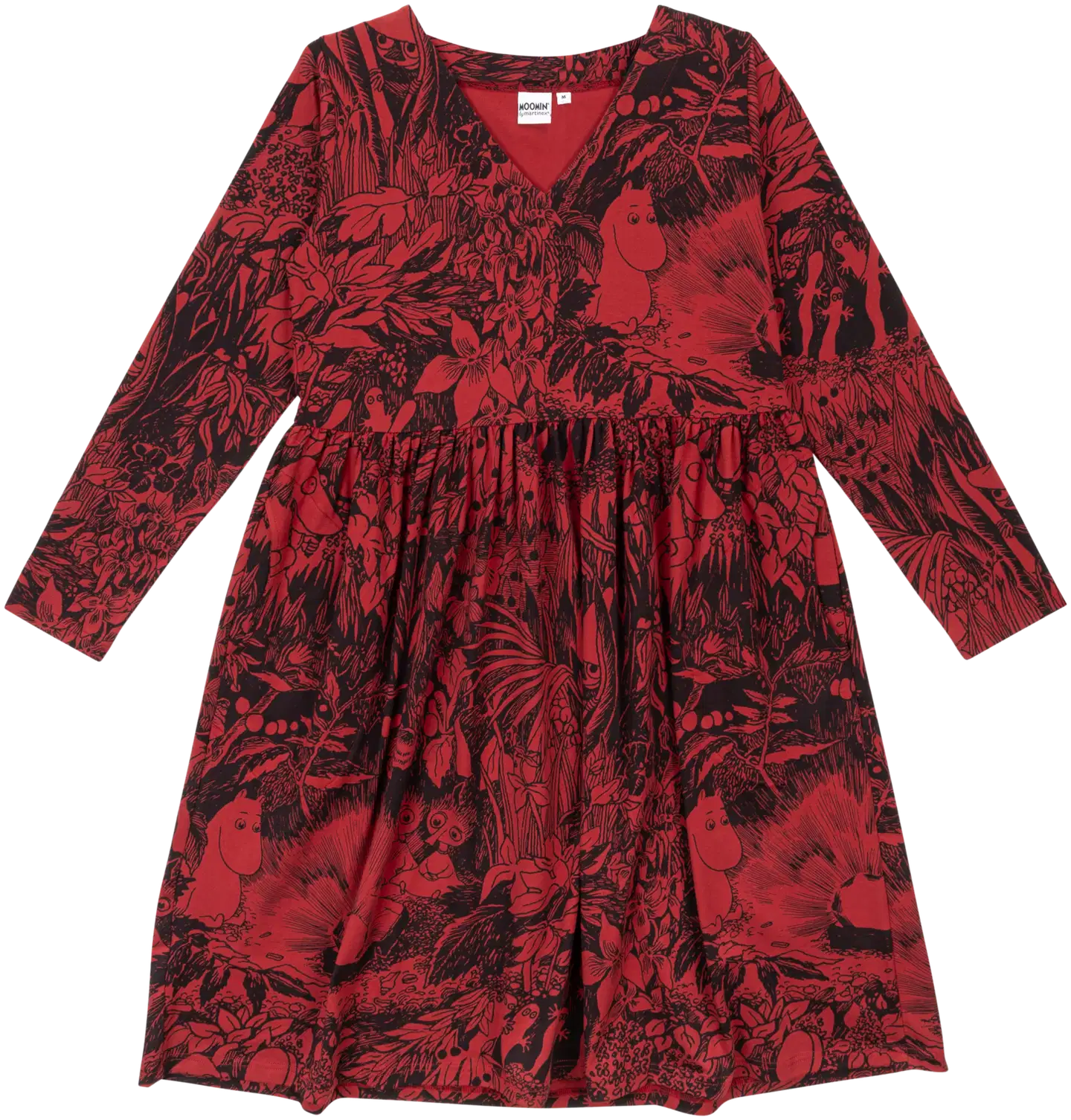 Muumi naisten mekko Hely Rubiini 593105 - tummanpunainen - 1