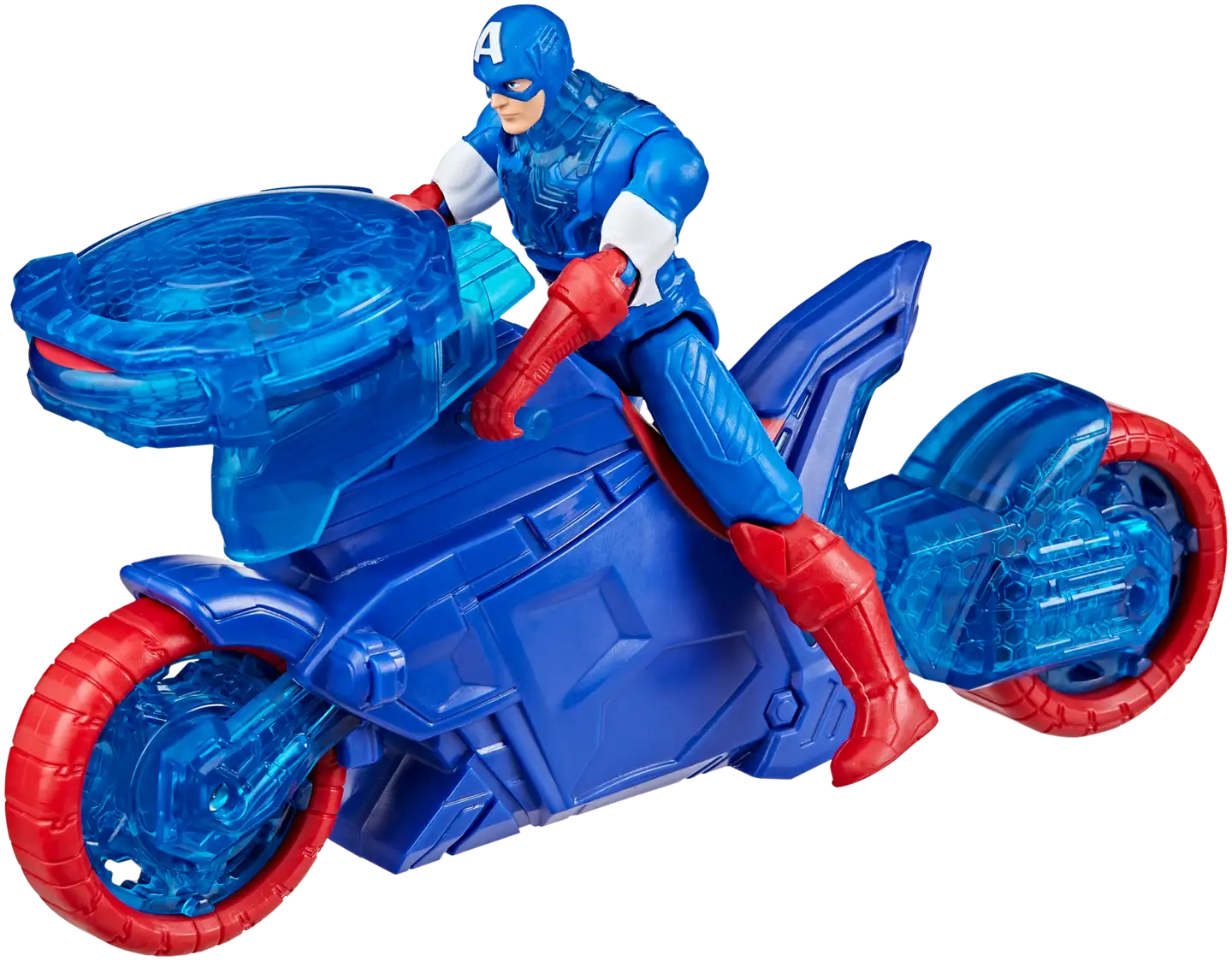Avengers Leikkisetti Kapteeni Amerikka ja kilpiä ampuva pyörä 10cm - 3