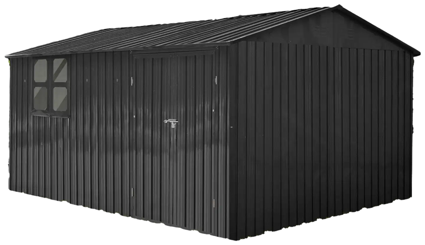 Fornorth pihavarasto ikkunalla 375x286x162cm, musta - 6