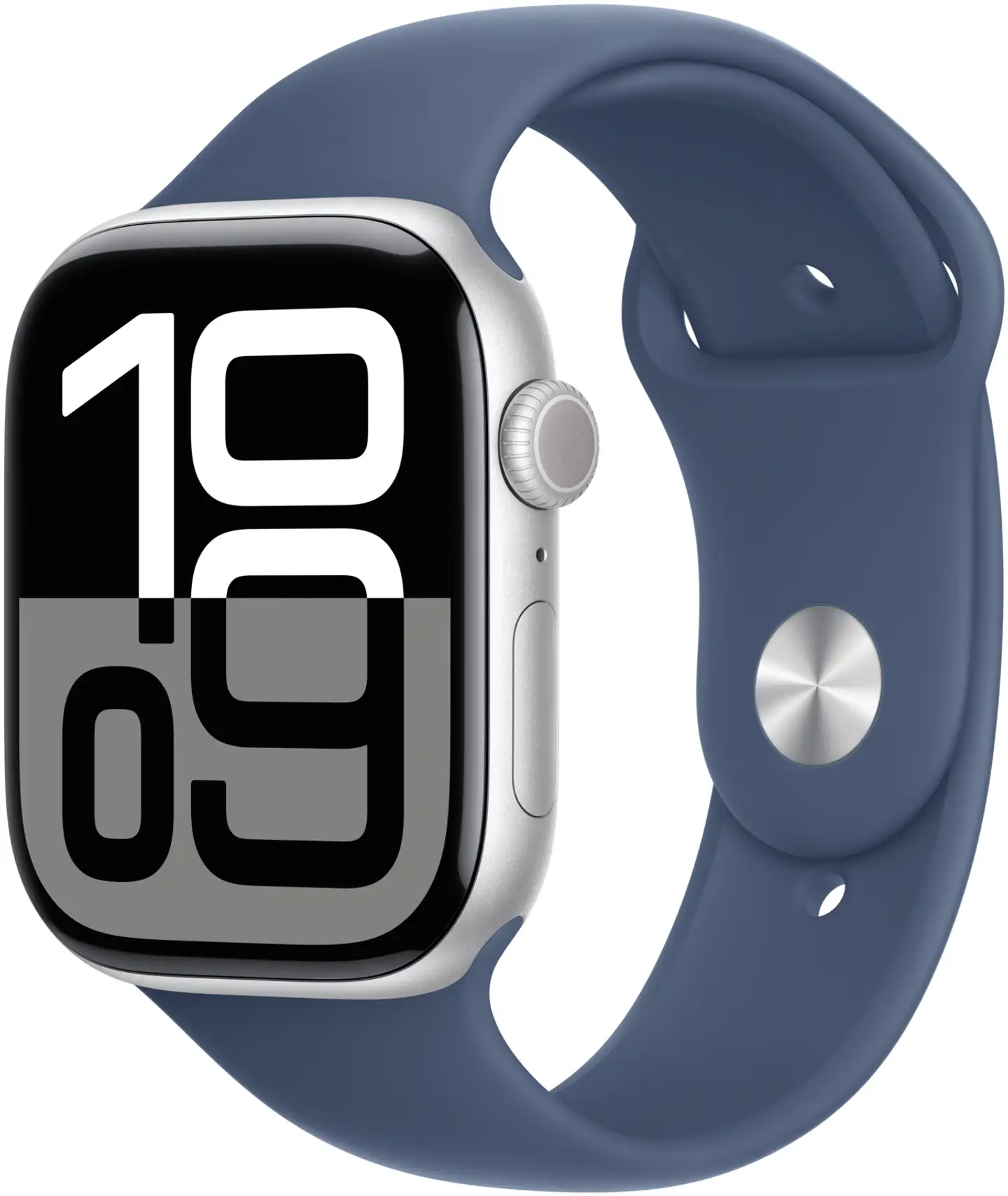 Apple Watch Series 10 GPS + Cellular 42mm hopeinen alumiinikotelo, Denim Sport ranneke - S/M - MWX33QN/A - 2