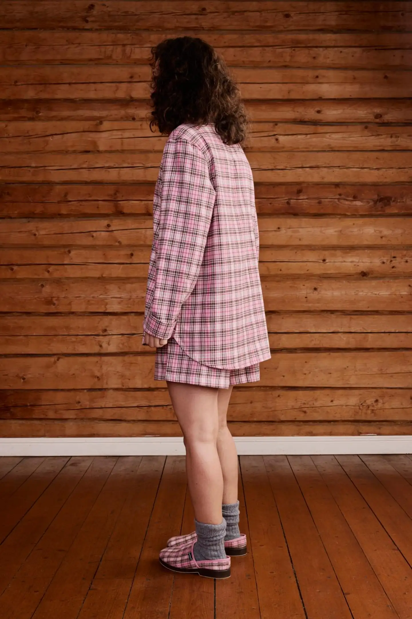 Reino&Aino naisten flanellipyjama Aino - pink check - 5