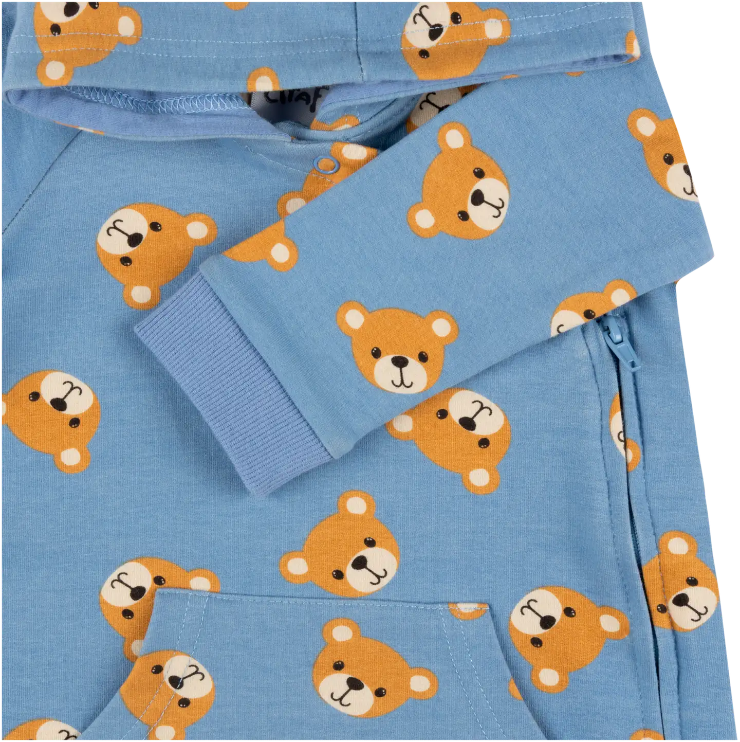 Ciraf vauvojen collegehaalari Nalle - blue bear face aop - 3