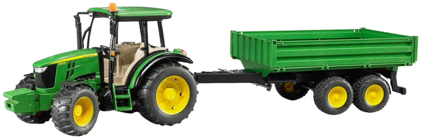 Bruder John Deere 5115M traktori kippiperävaunulla