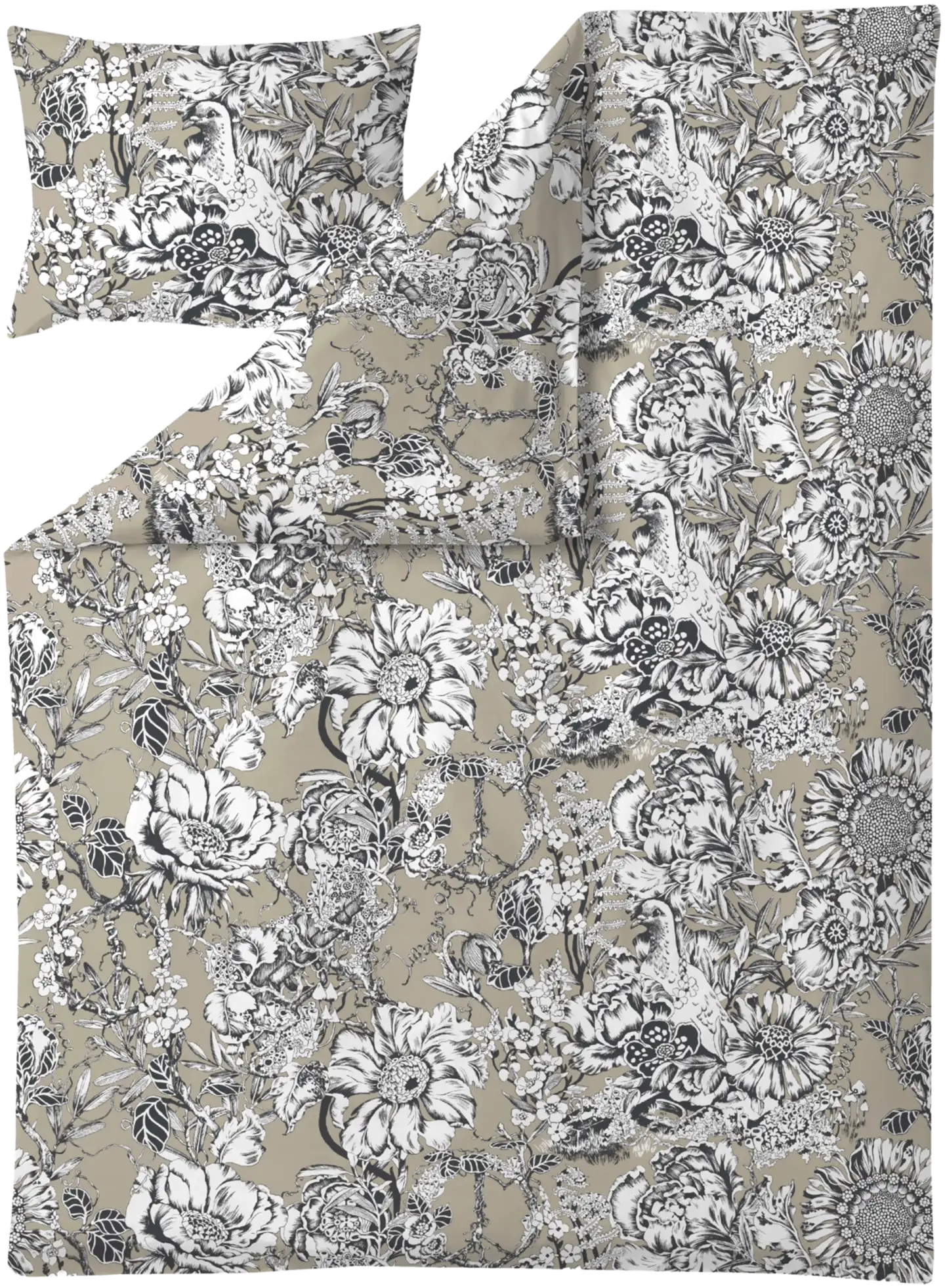 Finlayson satiinipussilakansetti Imagine 150x210+50x60 cm, beige-musta - 1