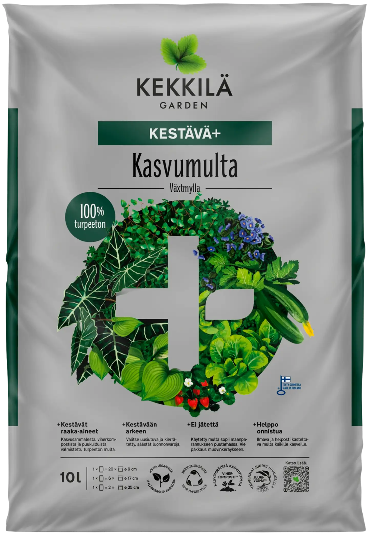 Kekkilä turpeeton Kestävä+ 10 L kasvumulta