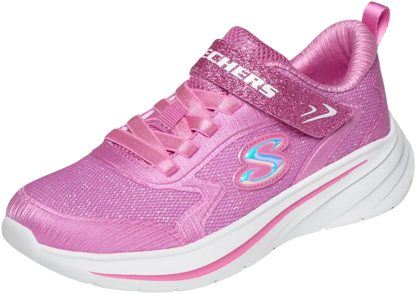 Skechers lasten kimaltava lenkkari tarranauhalla ja venyvillä nauhoilla - Hot Pink - 1