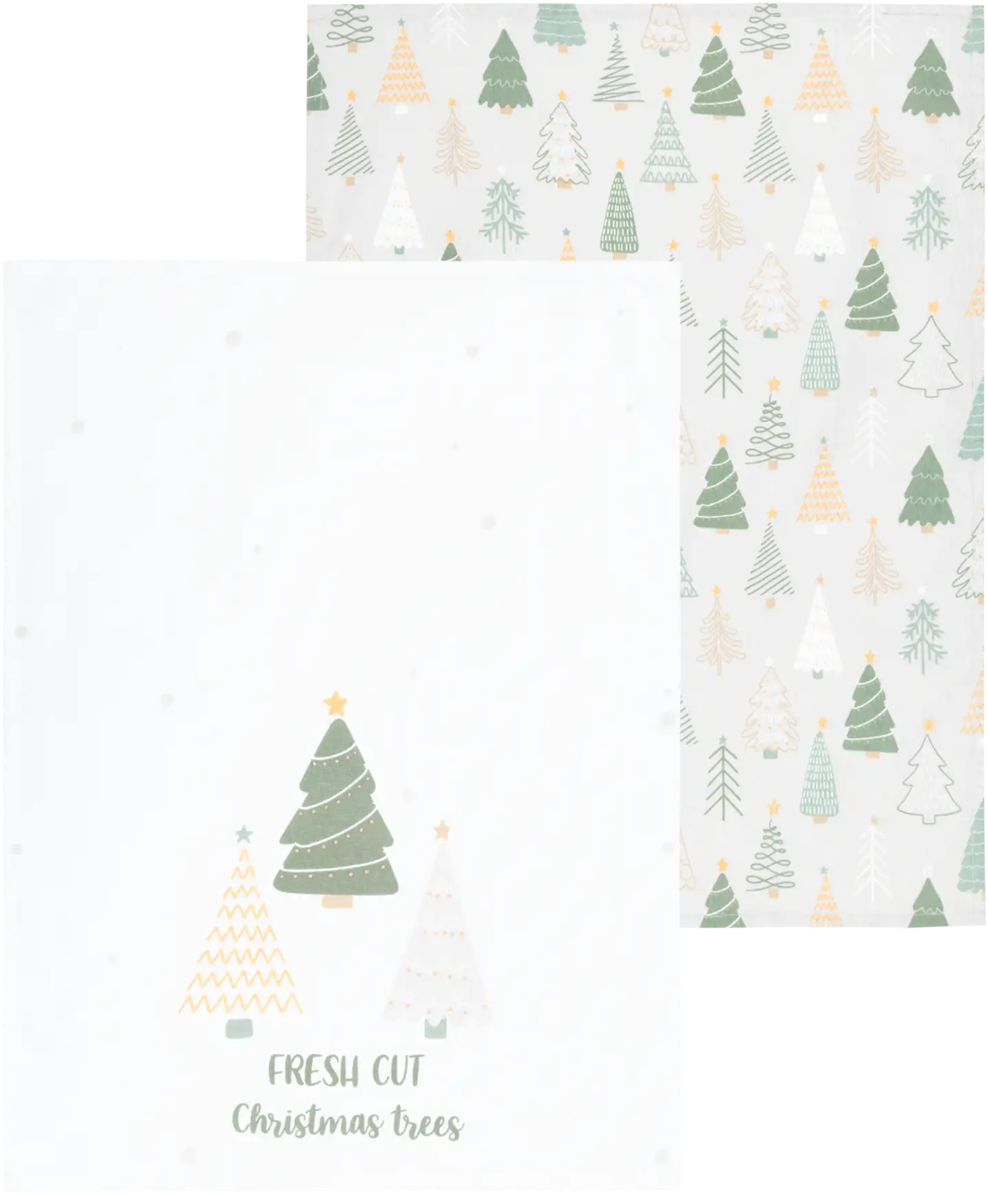 House keittiöpyyhe 2 kpl Christmas trees beige - 1