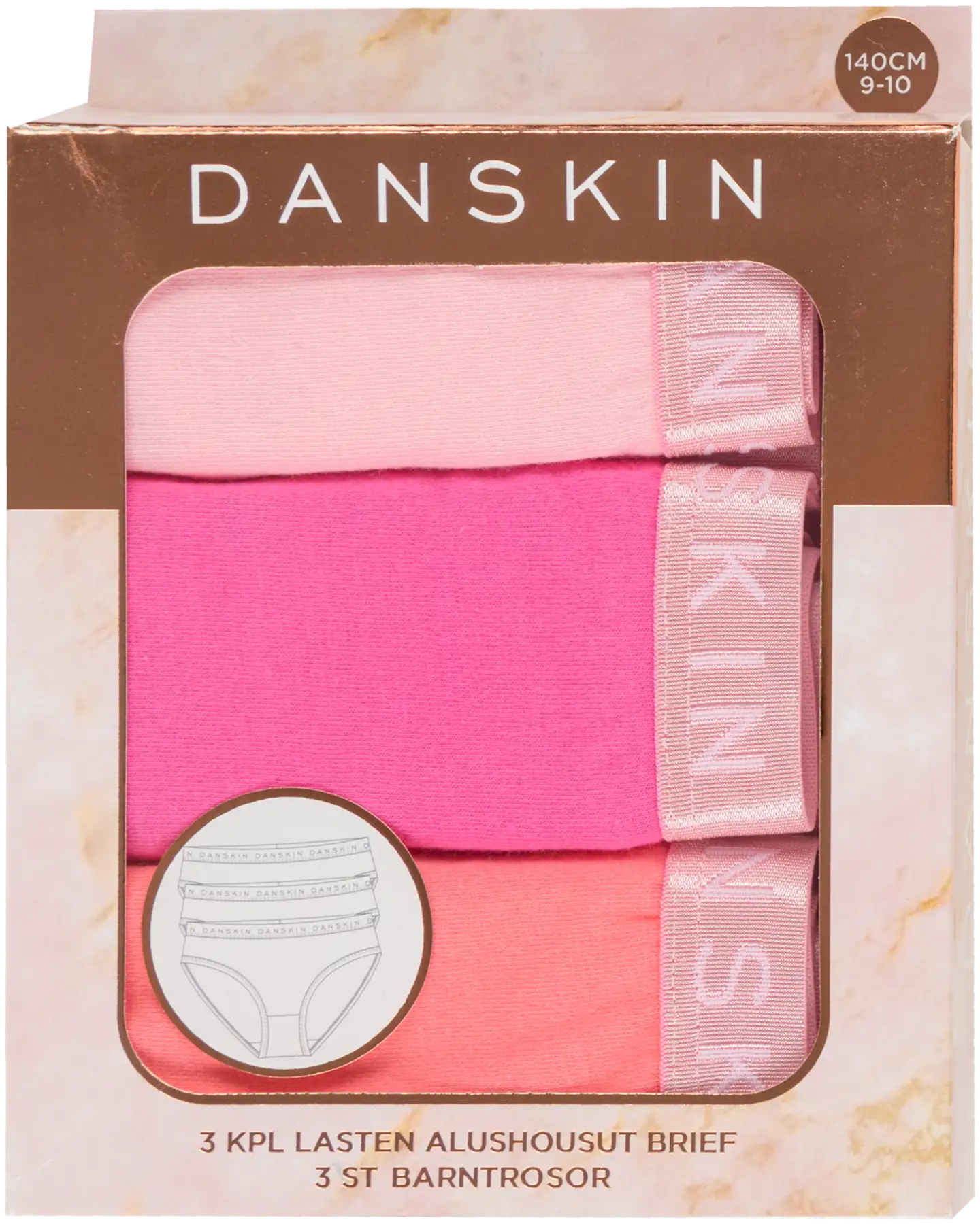 Danskin lasten alushousut 95485A 3-pack - LT PINK/PINK/DK PINK - 3