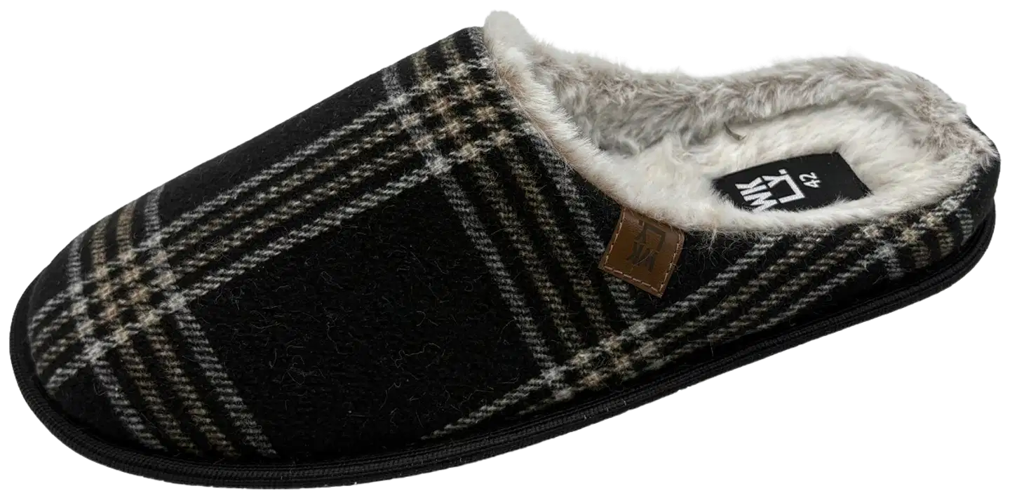 WKLY. miesten tossut Checks - Black - 4