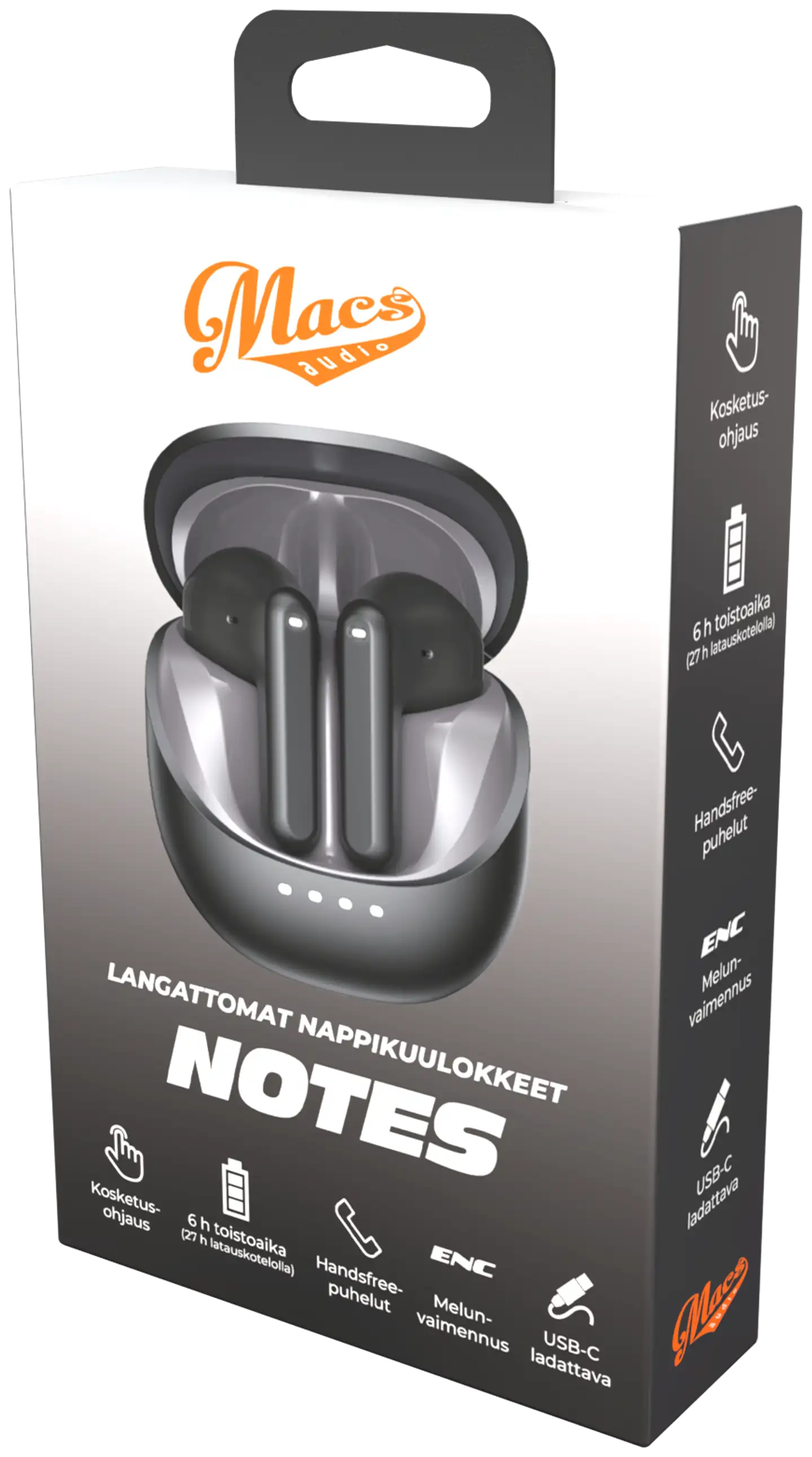 Macs langattomat nappikuulokkeet Notes musta - 1