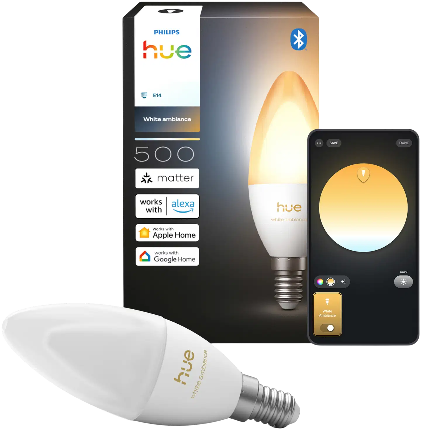 Philips Hue LED-lamppu 5.2W B39 E14 470LM lämmin valkoinen - 1