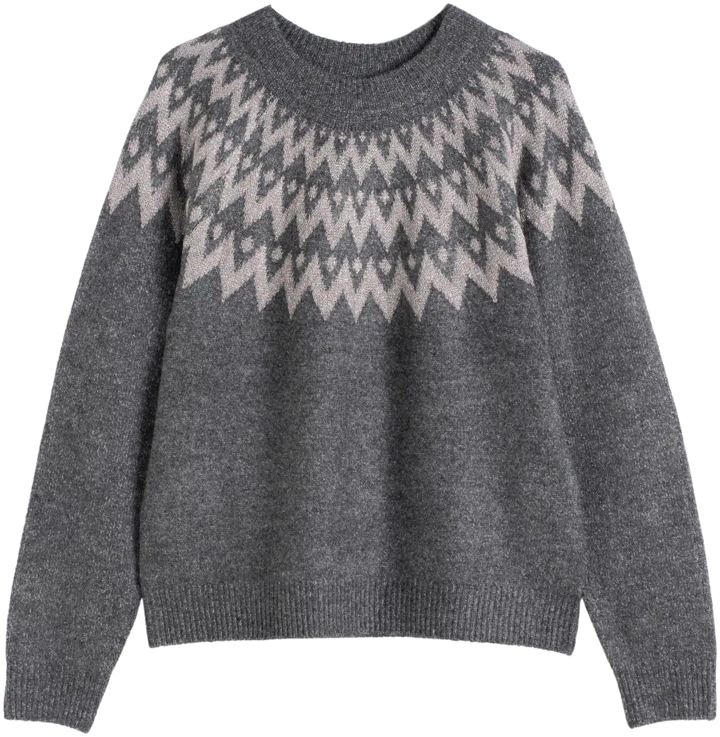 TEX naisten neulepusero jacquard I291428 - GREY - 4
